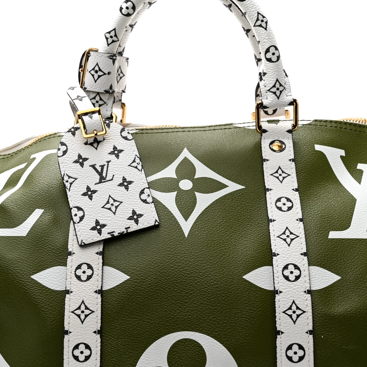 Louis Vuitton Monogram Giant Keepall Bandouliere 50 Kaki Beige 7 of 14