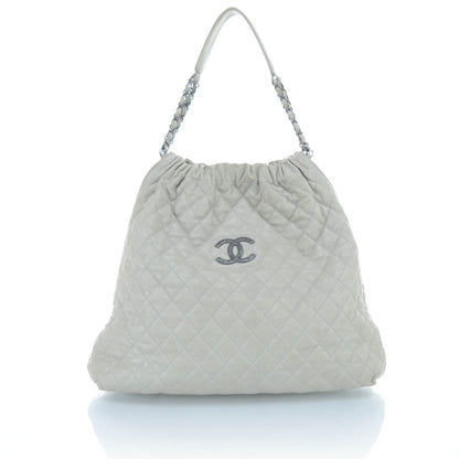 Chanel Caviar Quilted Large Elastic Tote Gray 1 of 10