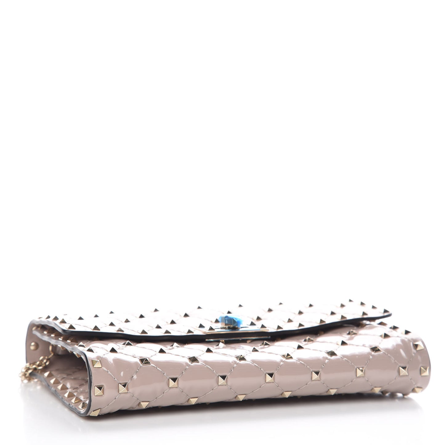 Patent Rockstud Spike Wallet on Chain Poudre