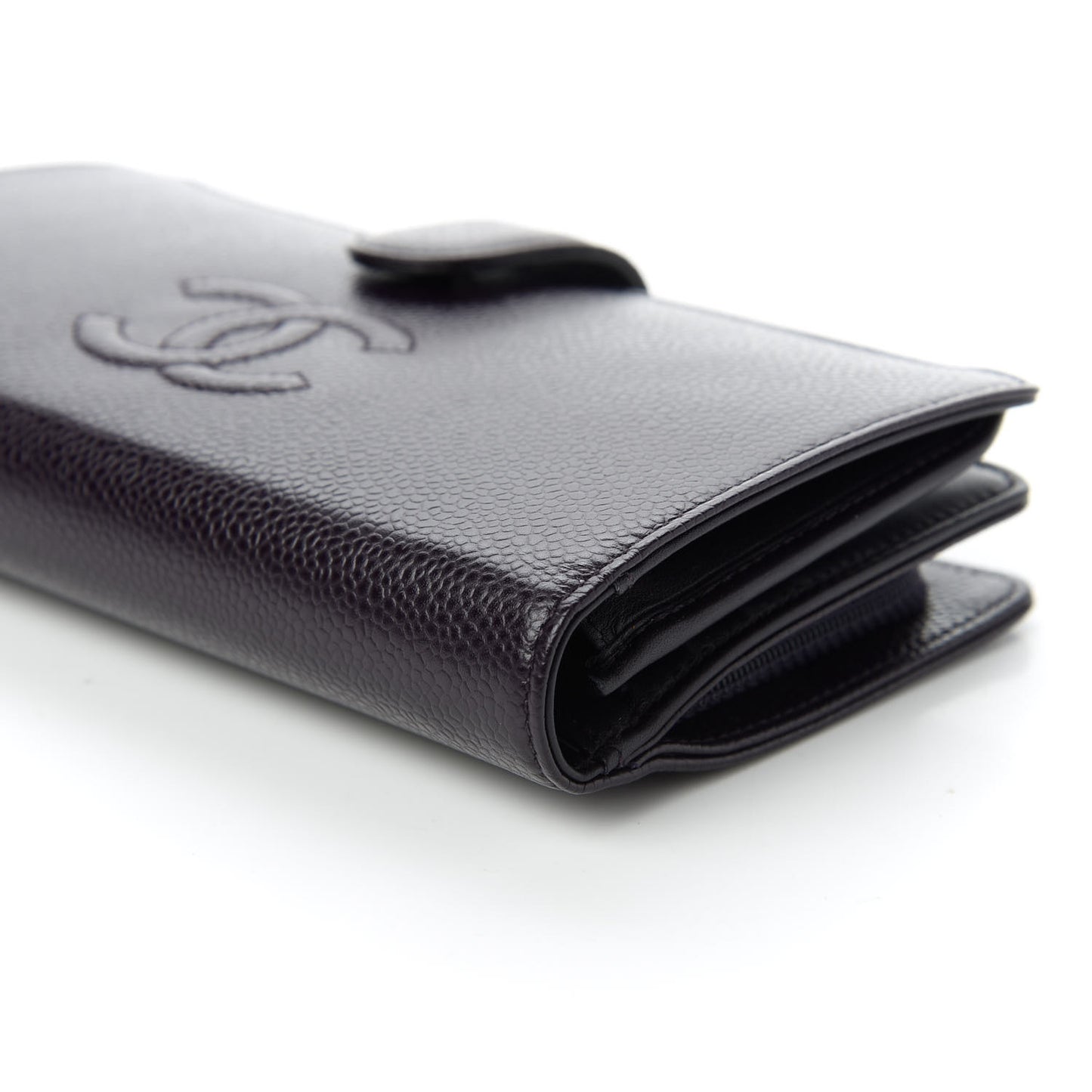 Caviar Timeless CC French Long Wallet Purple