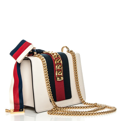 Gucci Calfskin Mini Sylvie Chain Shoulder Bag White 3 of 9
