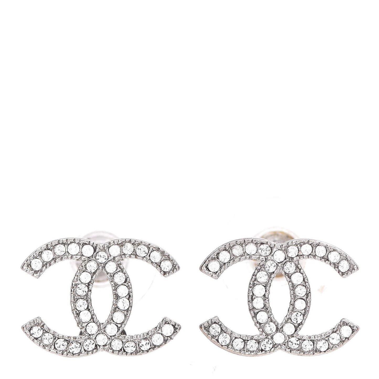 Crystal CC Earrings Silver