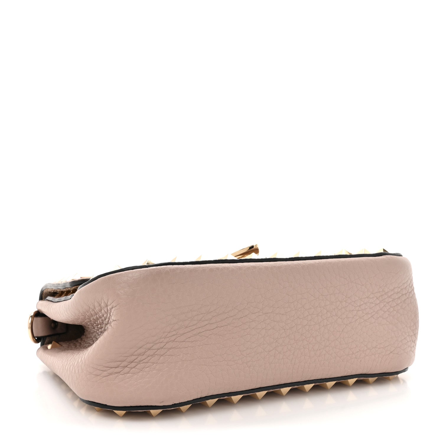 Valentino Garavani Grainy Calfskin Small Rockstud Top Handle Bag Poudre 4 of 11