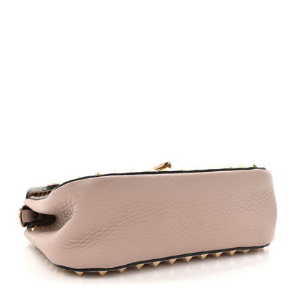 Valentino Garavani Grainy Calfskin Small Rockstud Top Handle Bag Poudre 4 of 11