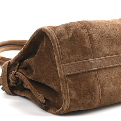 Prada Suede Triangle Medium Bonnie Shoulder Bag Cacao 7 of 8