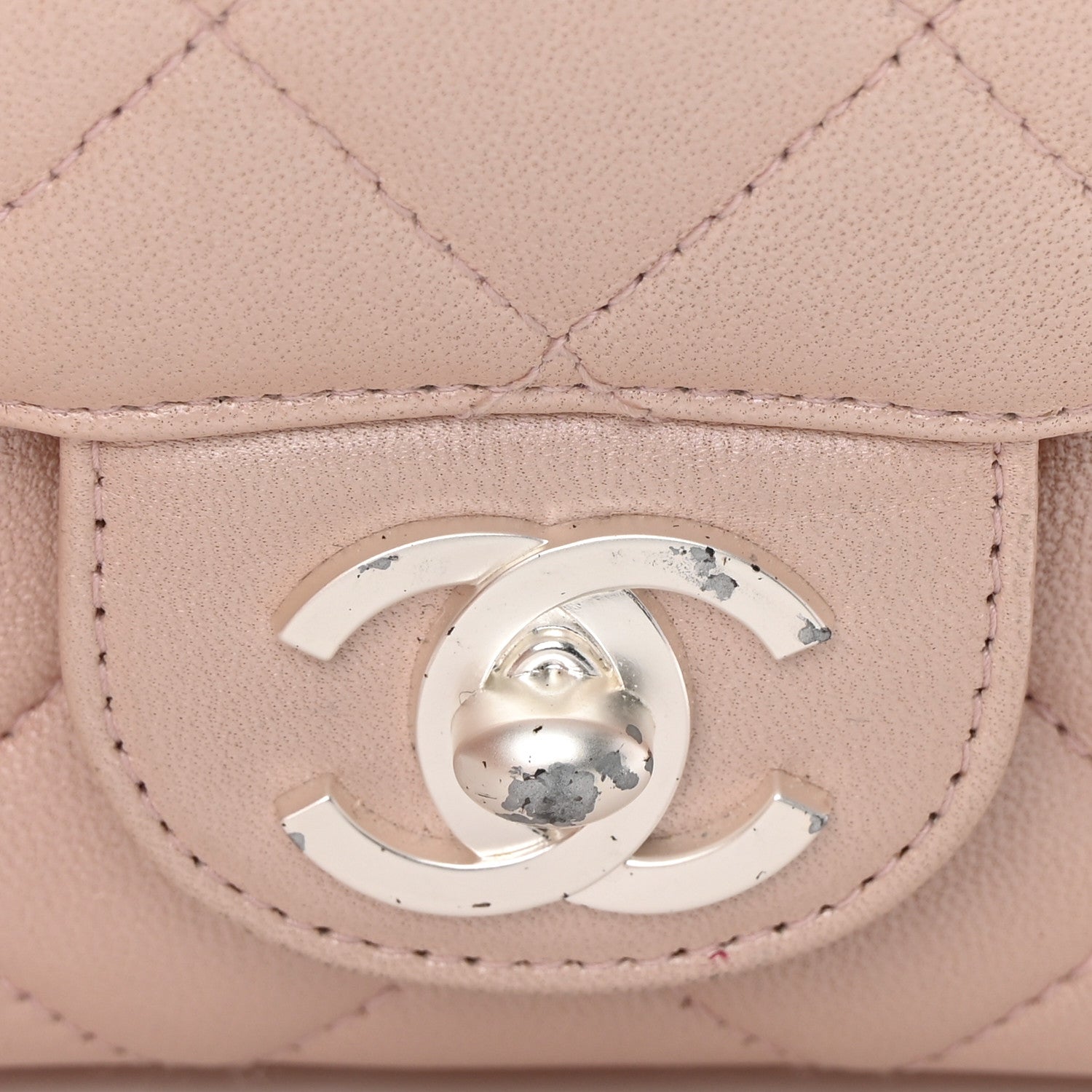 Chanel Metallic Lambskin Quilted Extra Mini Rectangular Flap Pink 15 of 15