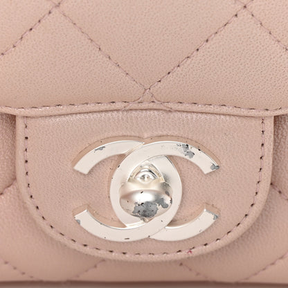 Chanel Metallic Lambskin Quilted Extra Mini Rectangular Flap Pink 15 of 15