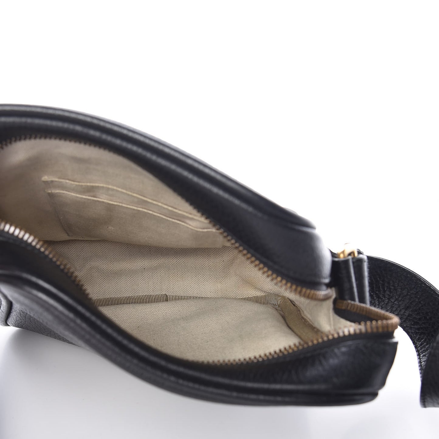 Grained Calfskin Logo Messenger Bag Black