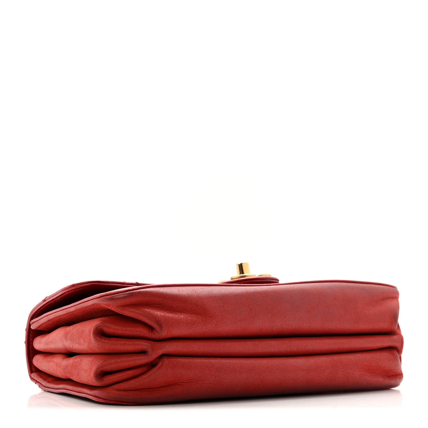 Chanel Iridescent Calfskin Quilted Small Straight Lined Flap Red 4 of 17
