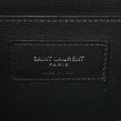 Saint Laurent Grain De Poudre Textured Mixed Matelasse Medium Triquilt Monogram Satchel  New Stone Grey 6 of 12
