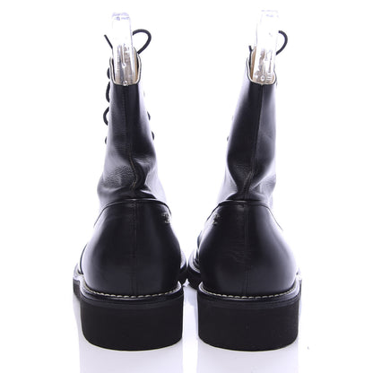 Chanel Patent Calfskin Lace Up Short Boots 39 Black 5 of 11