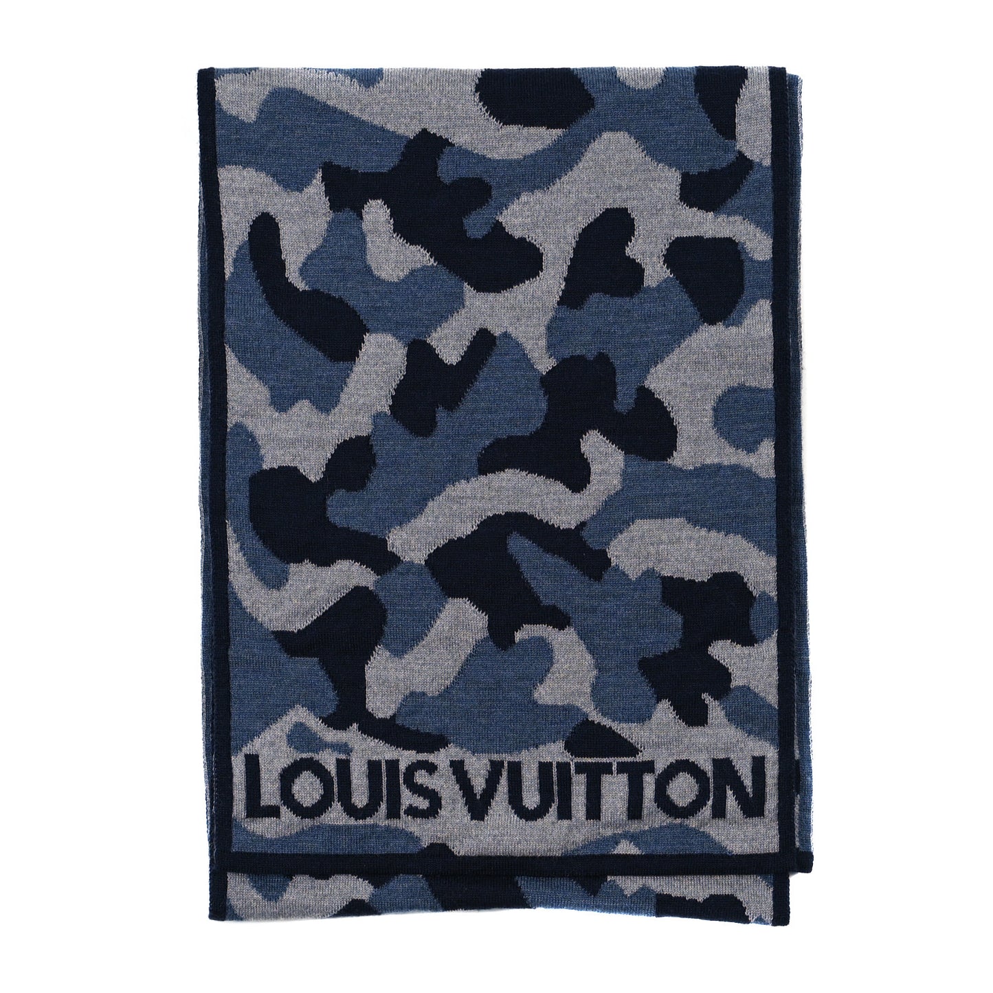Wool Camouflage Scarf Navy