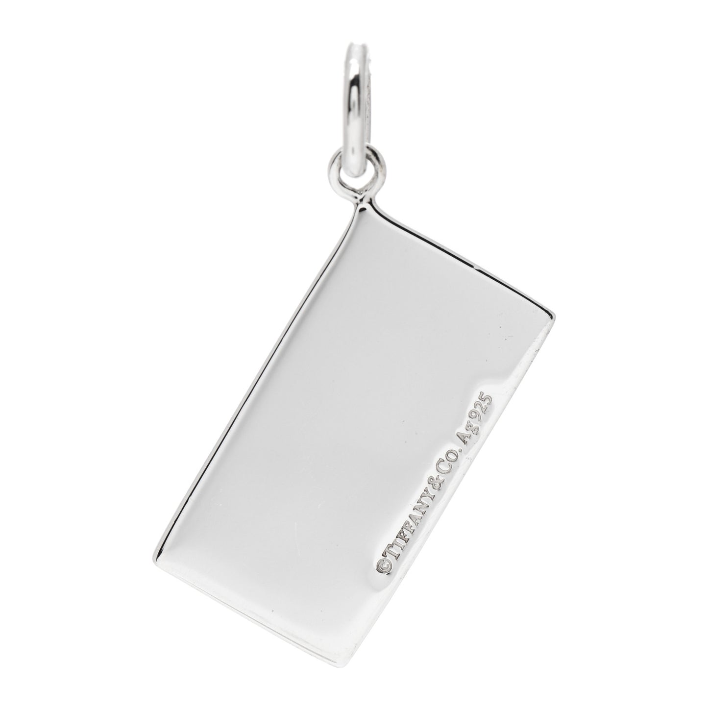 Sterling Silver Enamel Sixteen License Plate Charm Blue