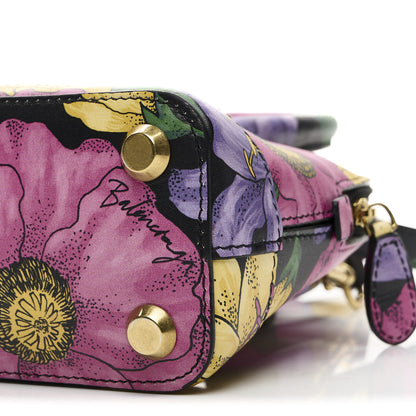 Balenciaga Smooth Calfskin Lush Floral Print XXS Ville Top Handle Bag Black Multicolor 9 of 9