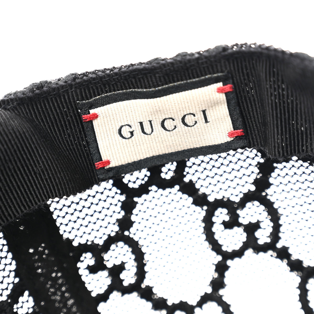 Gucci Mesh GG Monogram Shivali Baseball Hat S Black 8 of 9