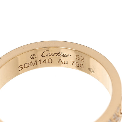 Cartier 18K Yellow Gold Diamond 4mm LOVE Wedding Paved Band Ring 52 6 4 of 5
