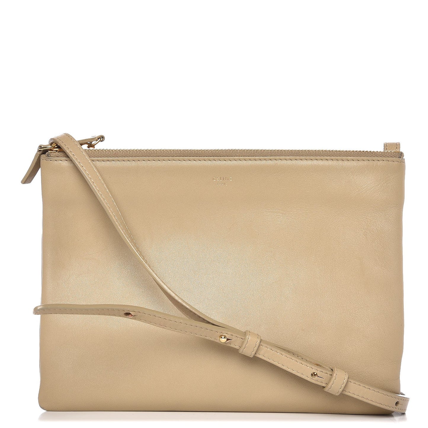 Lambskin Large Trio Crossbody Bag Beige