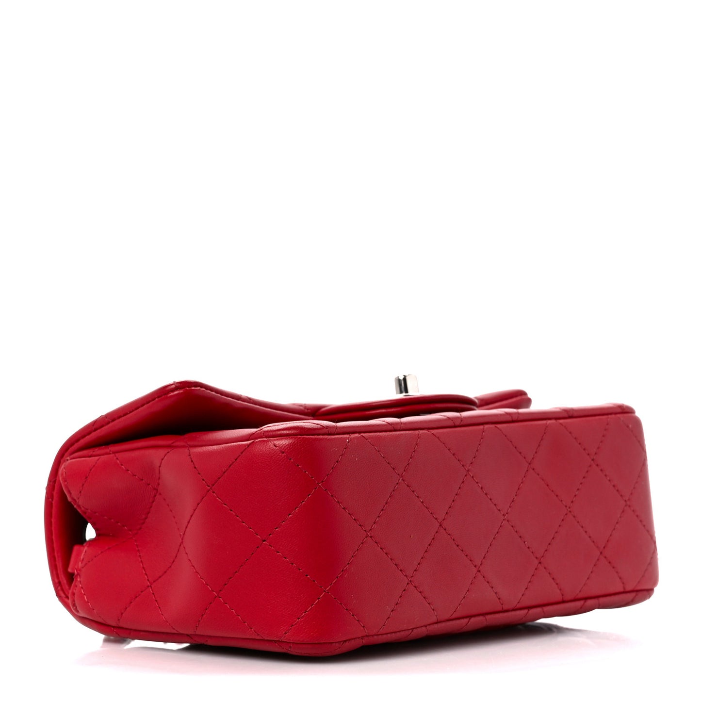 Lambskin Quilted Mini Rectangular Flap Red
