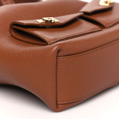 Salvatore Ferragamo Hammered Calfskin Multipocket Bucket Bag Cognac 9 of 10