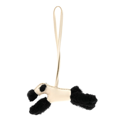 Hermes Milo Lambskin Shearling Budy Charm Black Craie 1 of 4