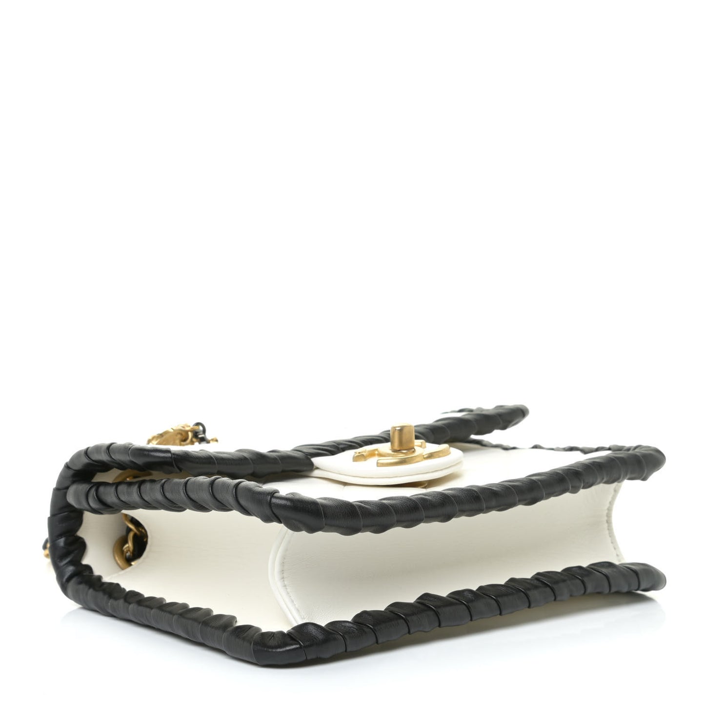 Braided Calfskin Mini My Own Frame Flap White