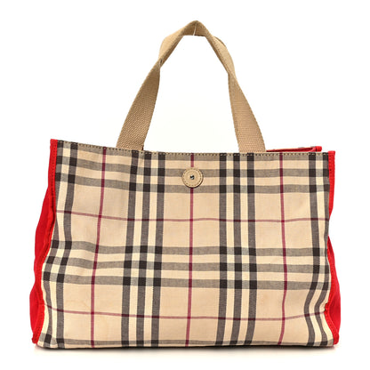 Burberry Vintage Check Tote Red 1 of 12