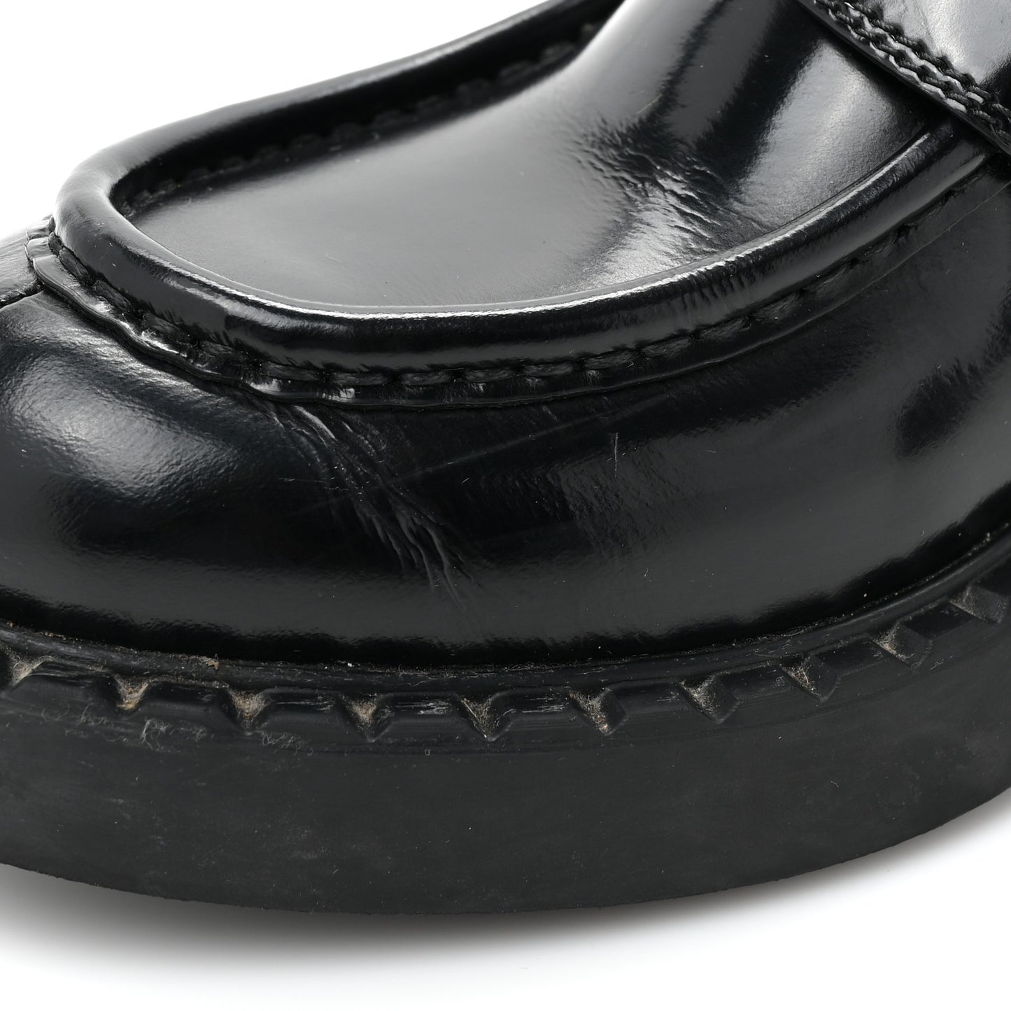 Spazzolato Metal Triangle Logo 50mm Loafers 37.5 Black