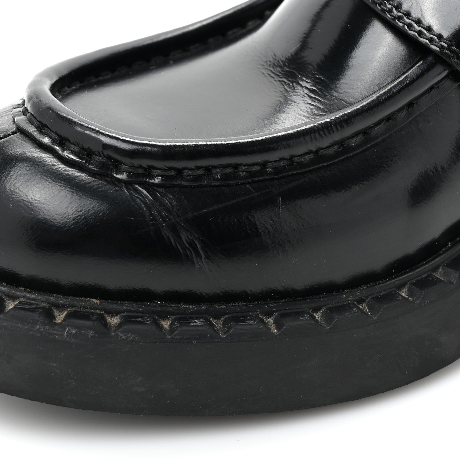 Prada Spazzolato Metal Triangle Logo 50mm Loafers 37.5 Black 9 of 14