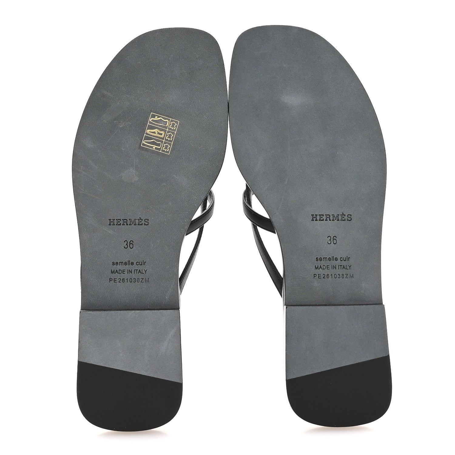 Hermes Calfskin Miss Sandals 36 Black 6 of 8