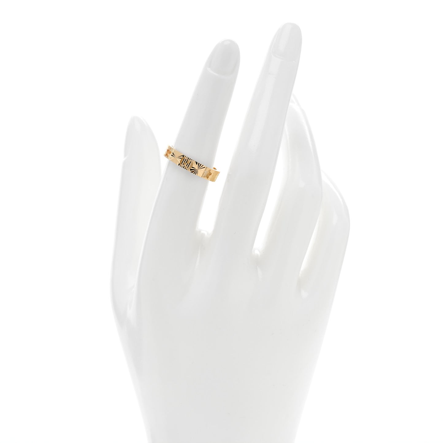 18K Yellow Gold Icon Stars Band Ring 53 6.25
