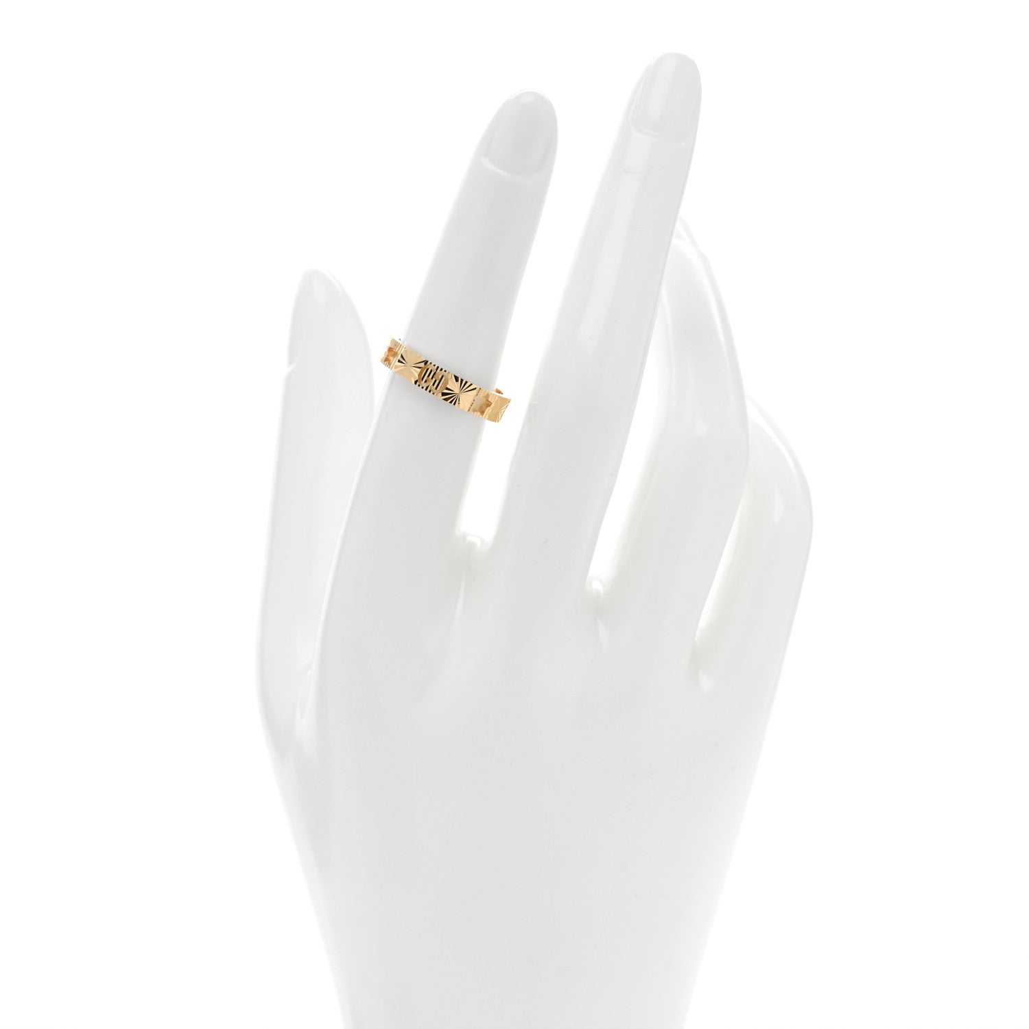 Gucci 18K Yellow Gold Icon Stars Band Ring 53 6.25 2 of 5
