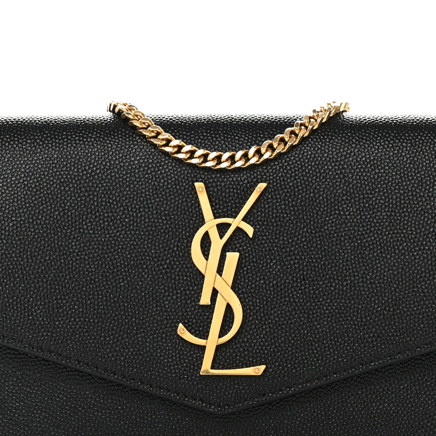 Saint Laurent Grain de Poudre Uptown Chain Wallet Black 9 of 11