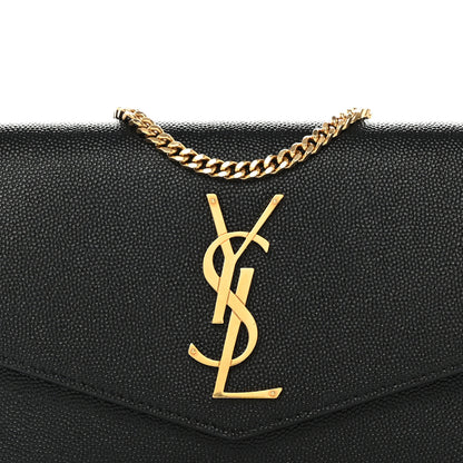 Saint Laurent Grain de Poudre Uptown Chain Wallet Black 9 of 11