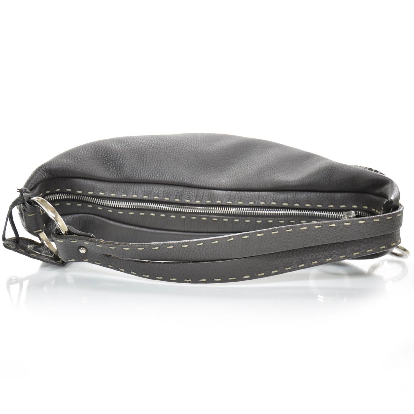 Calfskin Romano Selleria Biga Hobo Dark Brown