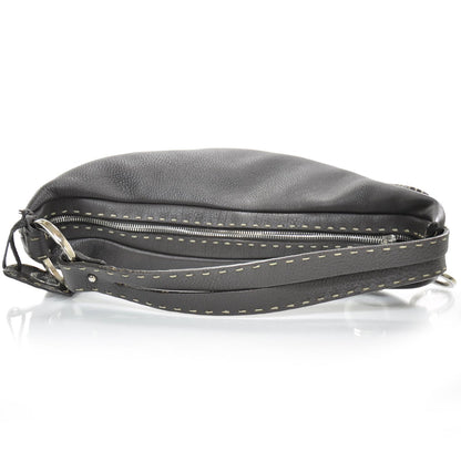 Fendi Calfskin Romano Selleria Biga Hobo Dark Brown 7 of 10