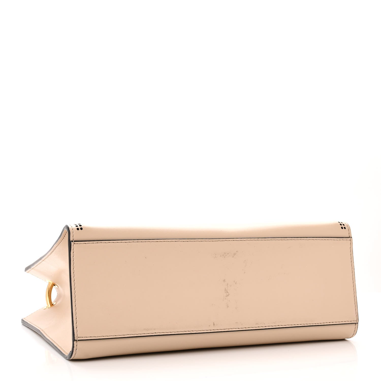 Fendi Vitello Liberty Plexiglass Stamp Patch Perforated Small Runaway Shopper Tote Nuvola 4 of 10