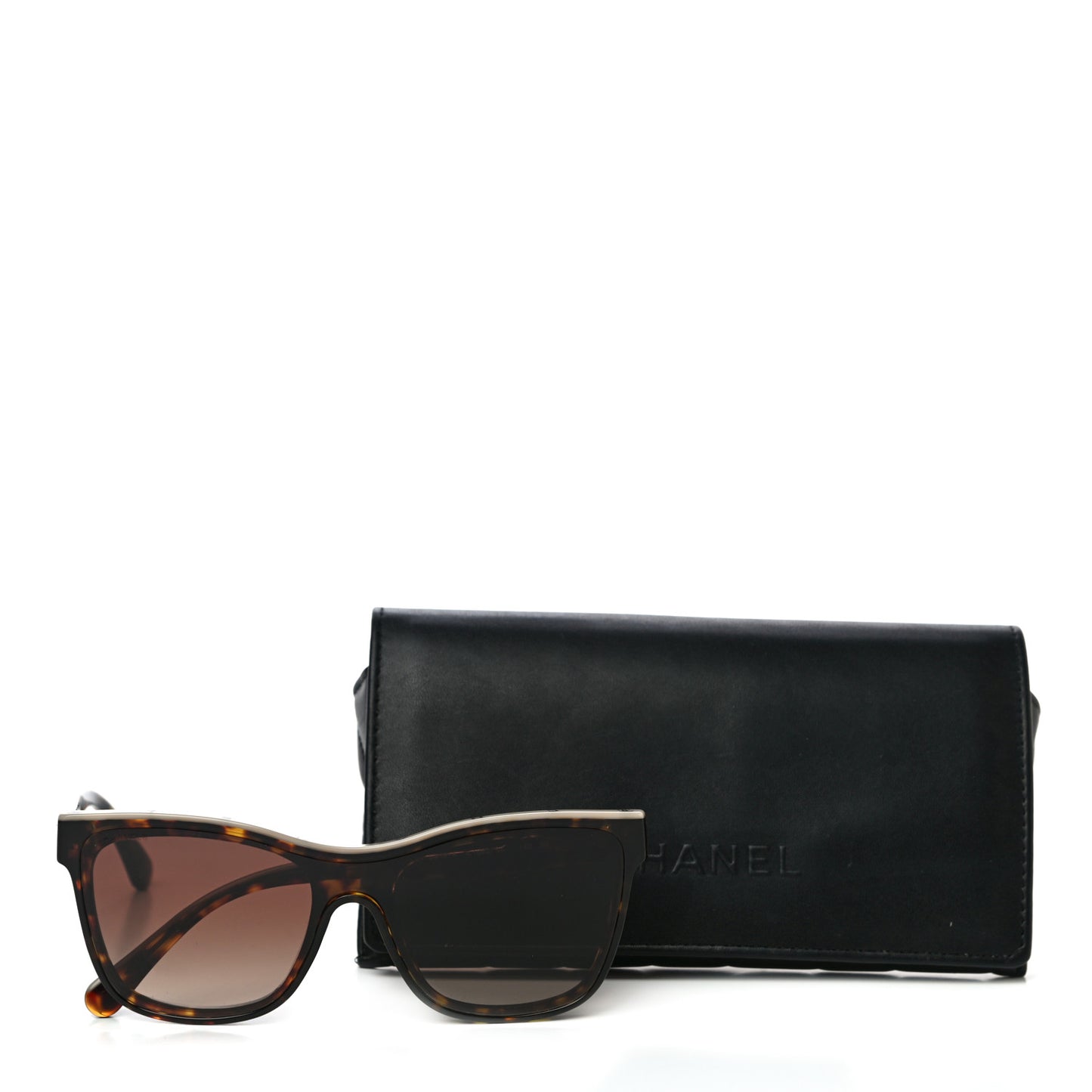 Acetate Logo Shield Sunglasses 5418 Tortoise