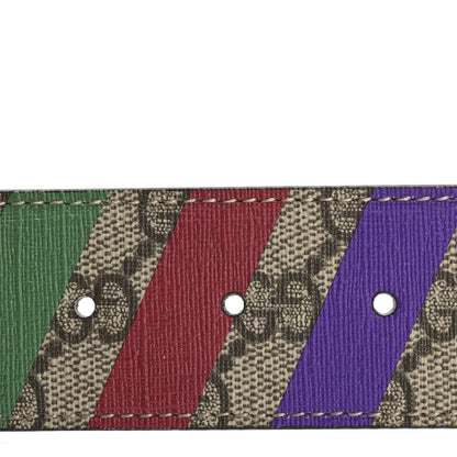 Gucci GG Supreme Monogram Stripe Double G 40mm Belt 105 42 Multicolor 3 of 7
