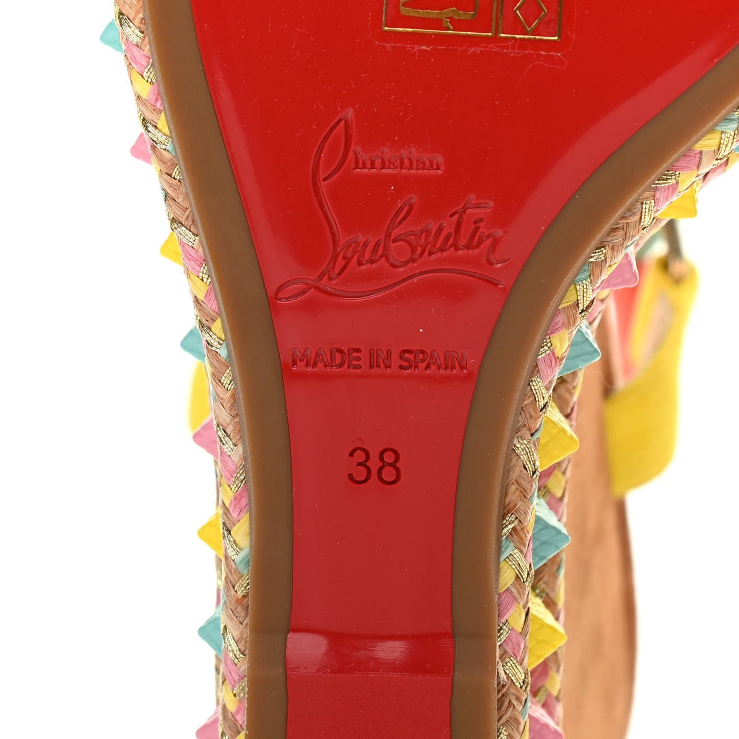 Veau Velours Pyraclou 110 Wedge Sandals 38 Biscotto