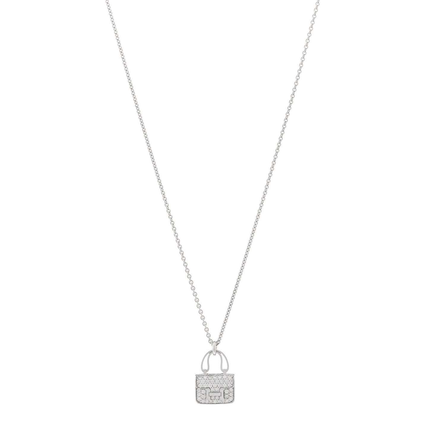 18K White Gold Diamond Constance Amulettes Pendant Necklace