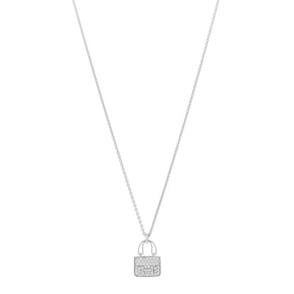 Hermes 18K White Gold Diamond Constance Amulettes Pendant Necklace 1 of 7