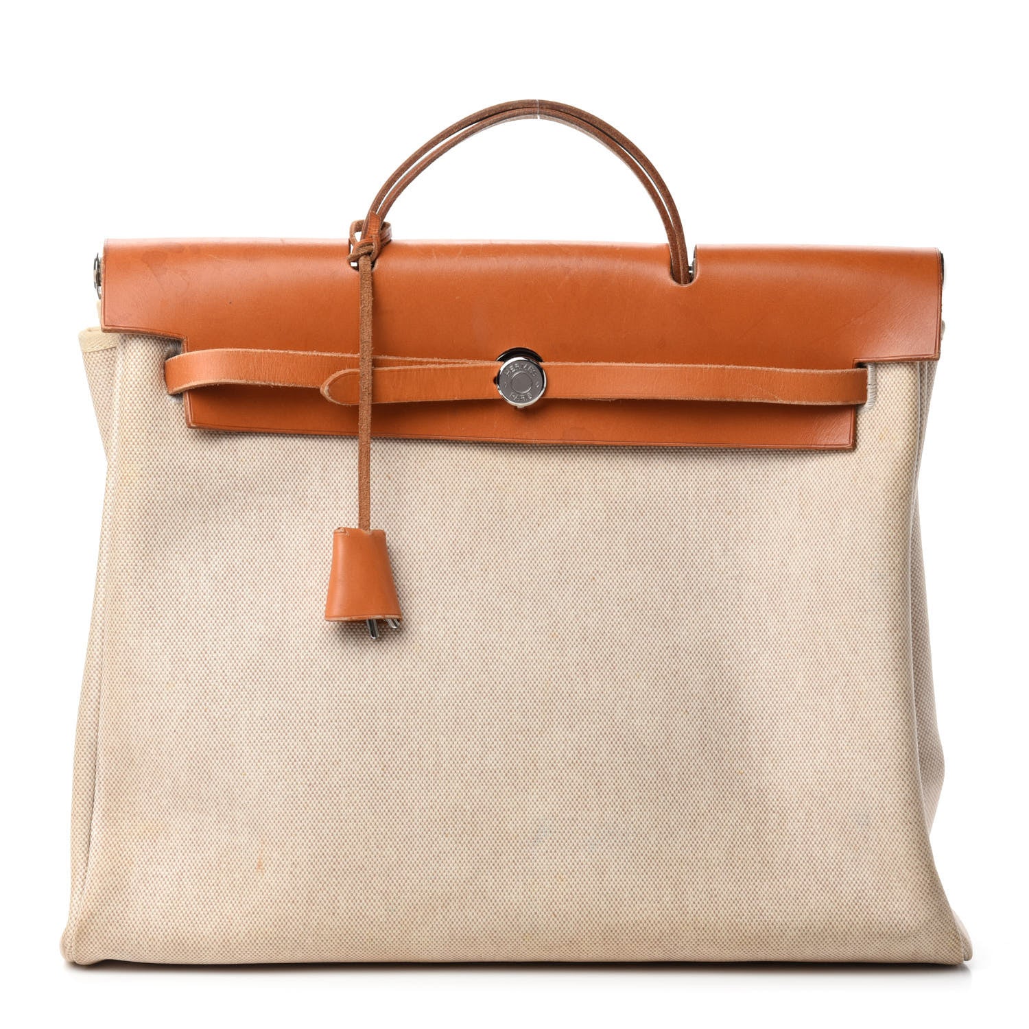 Hermes Toile Vache Calfskin Herbag 39 MM Natural 1 of 17