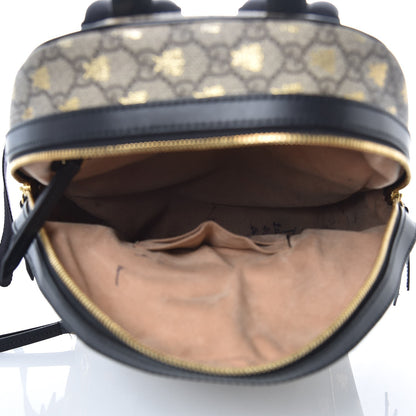 Gucci GG Supreme Monogram Bees Print Small Day Backpack Beige Oro Black 5 of 13