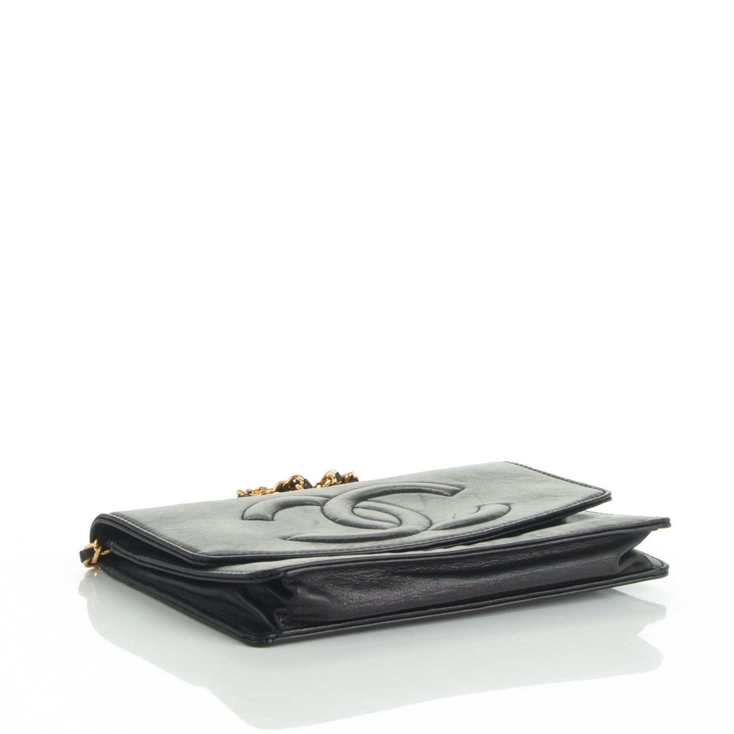 Lambskin Timeless CC Wallet On Chain WOC Black