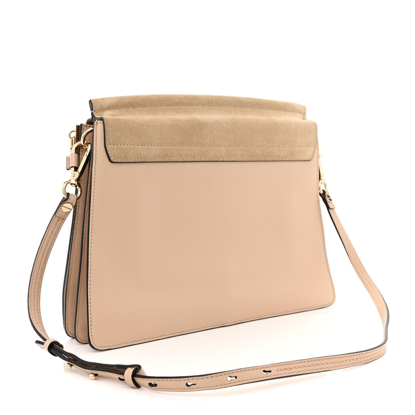 Calfskin Suede Medium Faye Shoulder Bag Blush Nude
