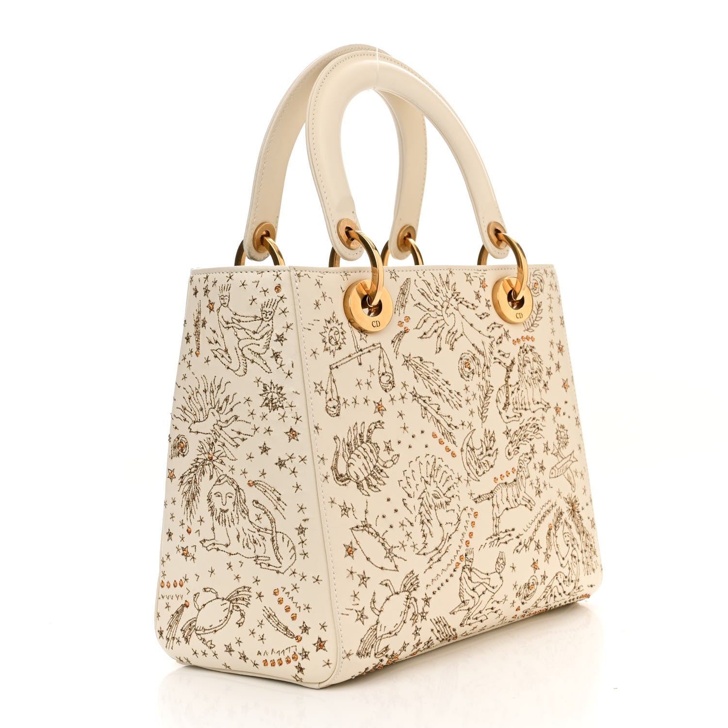 Christian Dior Embroidered Medium Lady Dior White Multicolor 3 of 10
