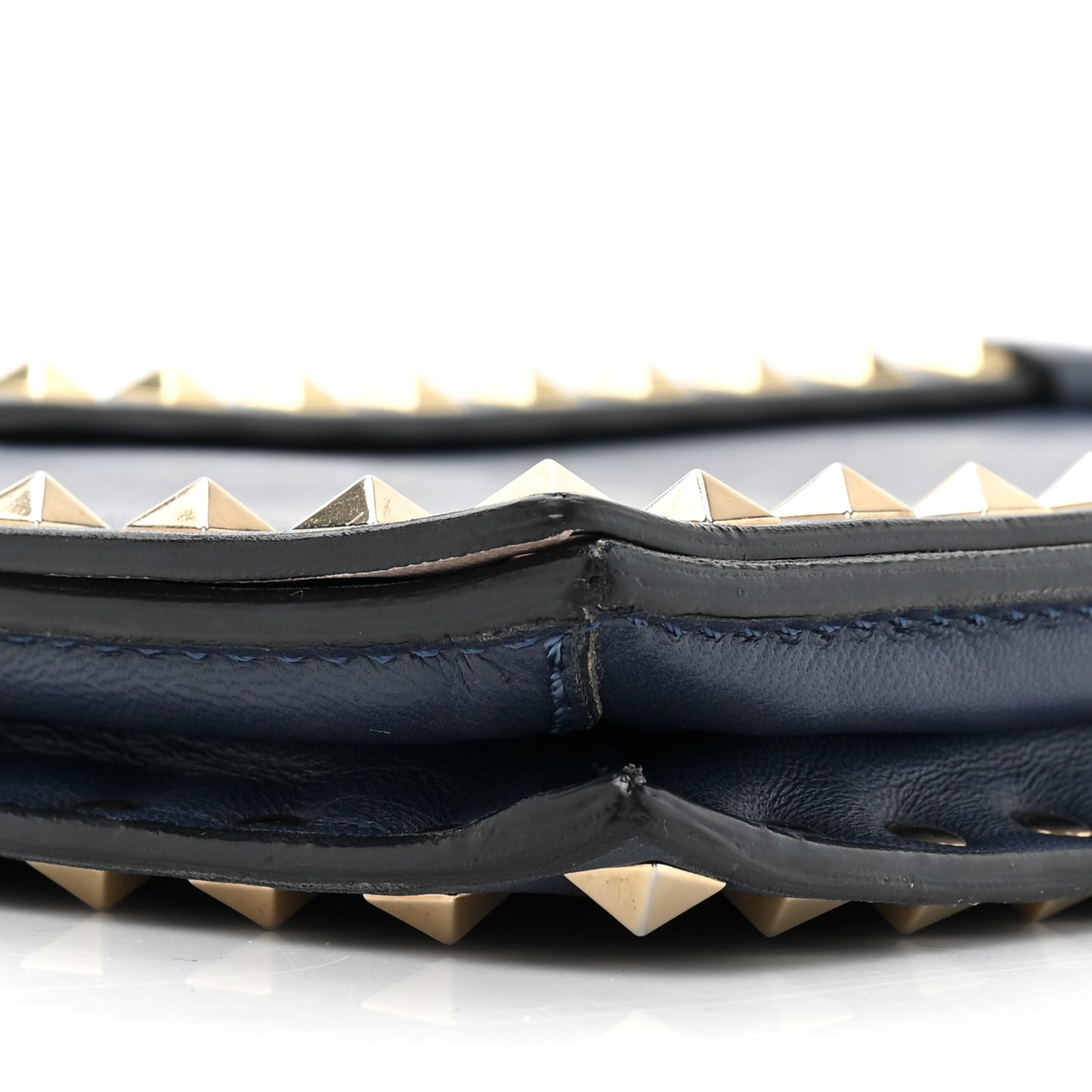 Nappa Rockstud Wristlet Clutch Indigo