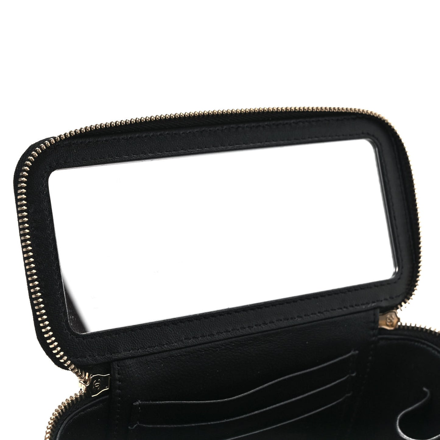 Lambskin Quilted Pick Me Up Vanity Case Black