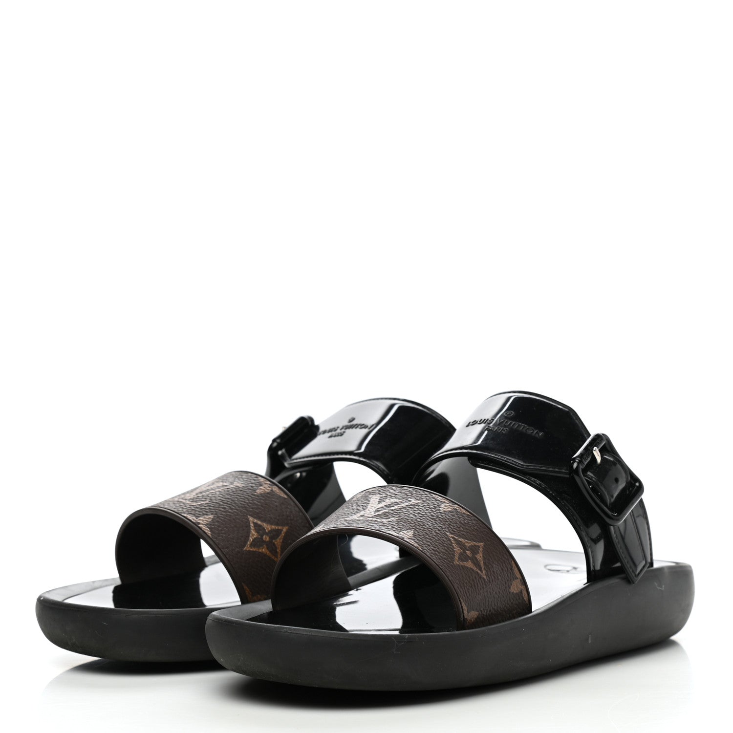 Louis Vuitton Monogram Sunbath Flat Mule Sandals 39 Black 3 of 7