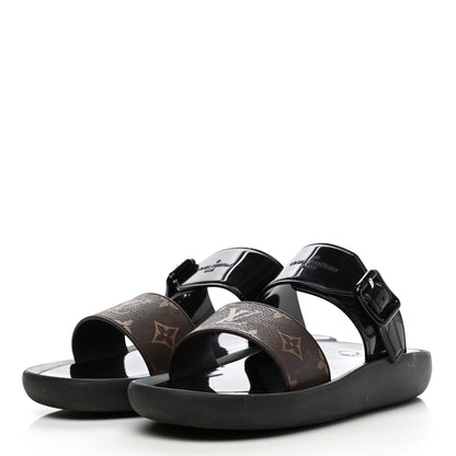 Louis Vuitton Monogram Sunbath Flat Mule Sandals 39 Black 3 of 7